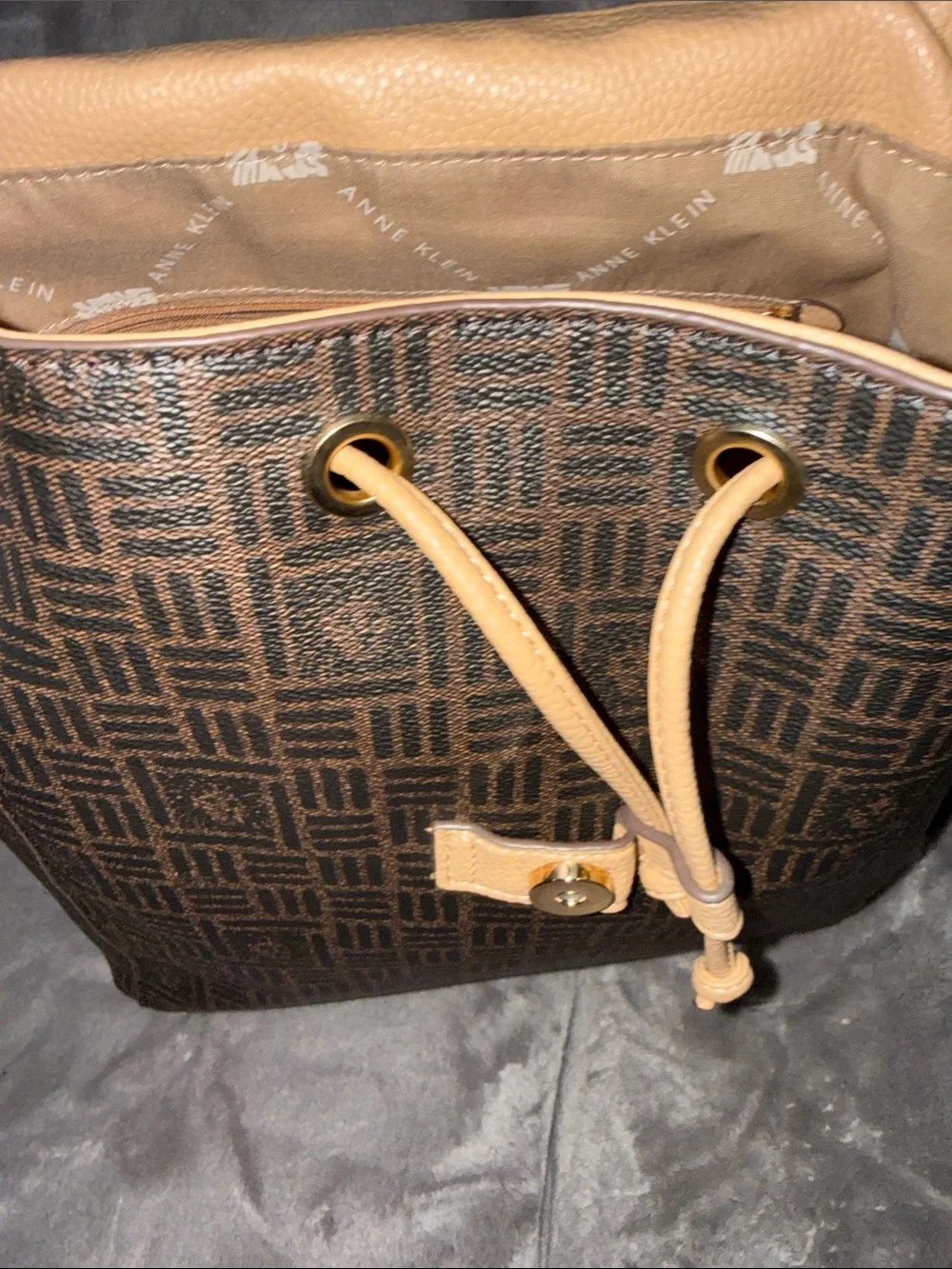 Brown Monogram Backpack with Tan Trim